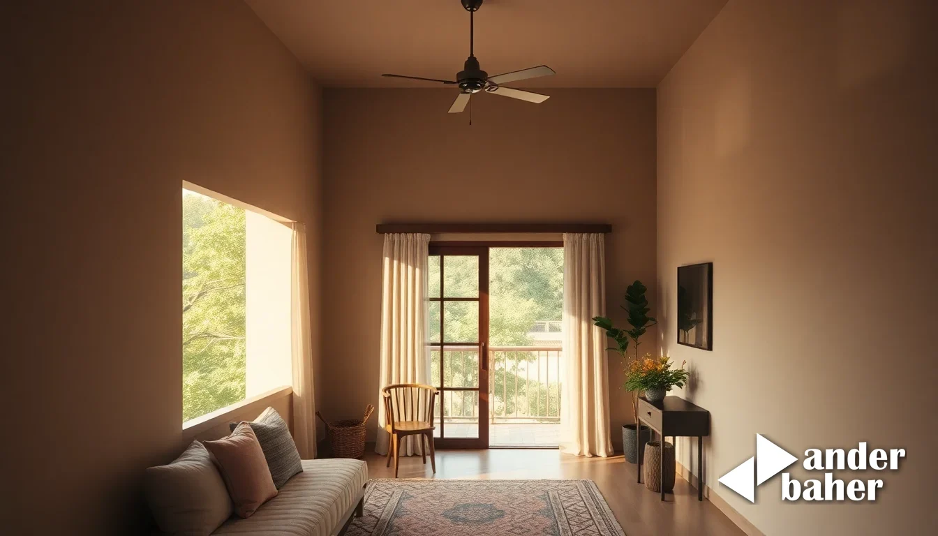 A carefully curated balcony garden with shade-loving plants and weather-resistant furniture overlooking a Bangalore apartment complex, afternoon light filtering through ferns